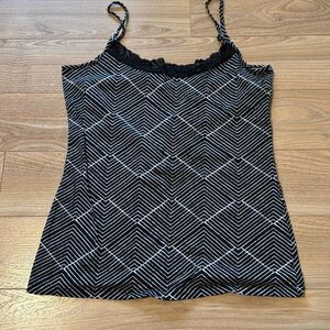 Ann Taylor Loft Black and White Tank Top Size Medium